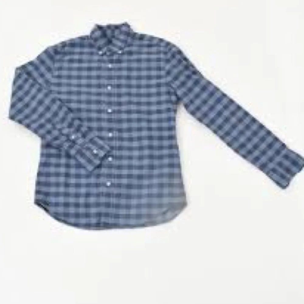 👔 J.Crew Slim Fit Blue Buffalo Check Oxford Shirt XL